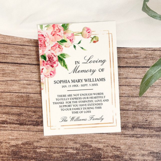 Tarjeta de agradecimiento para la memoria floral r (Subido por el creador)