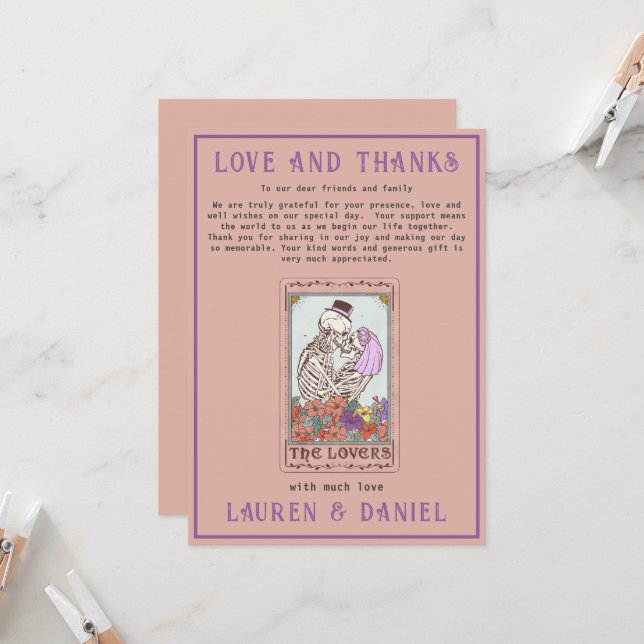 Tarjeta de agradecimiento para la pareja de esquel (Anverso/Reverso In Situ)