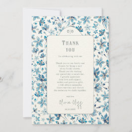 Tarjeta de agradecimiento para la pequeña ducha az