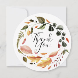 Tarjeta de agradecimiento para las hojas de otoño 