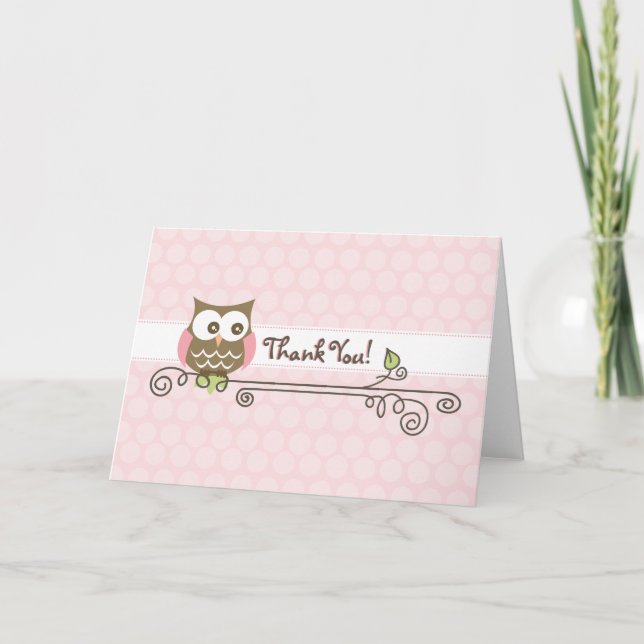 Tarjeta de agradecimiento para Lechuza Rosada (Anverso)