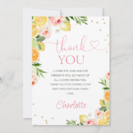 Tarjeta de agradecimiento para los cítricos con fl