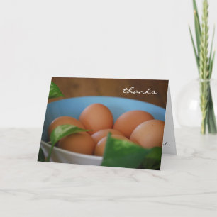 Tarjeta de agradecimiento para los huevos de país