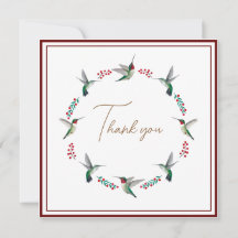 Tarjeta de agradecimiento para los Hummingbirds-Ga