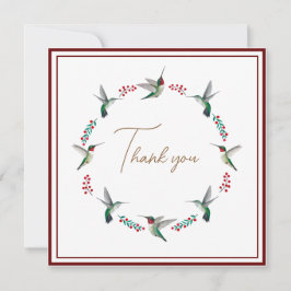 Tarjeta de agradecimiento para los Hummingbirds-Ga