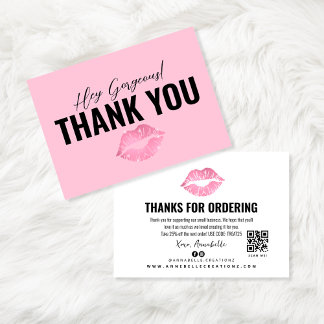 Tarjeta de agradecimiento para los Lips de Beso Ro