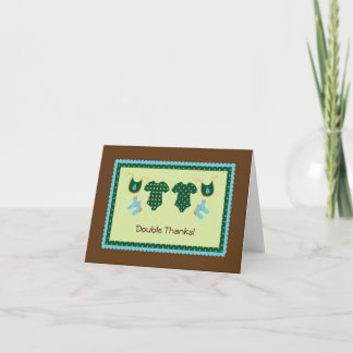 Tarjeta de agradecimiento para los niños gemelos