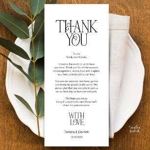 Tarjeta de agradecimiento para lugar de la boda en