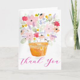 Tarjeta de agradecimiento para maceta de flores