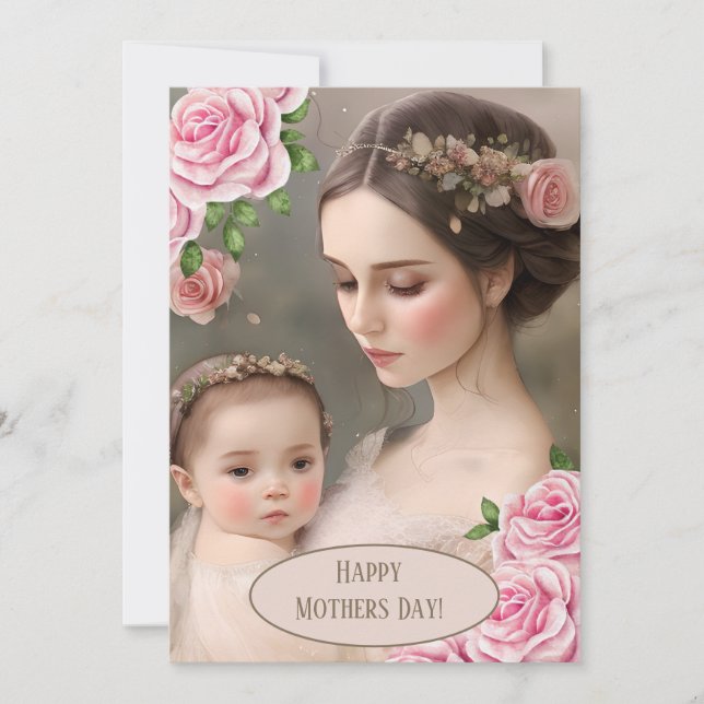Tarjeta de agradecimiento para madre e hijo (Anverso)