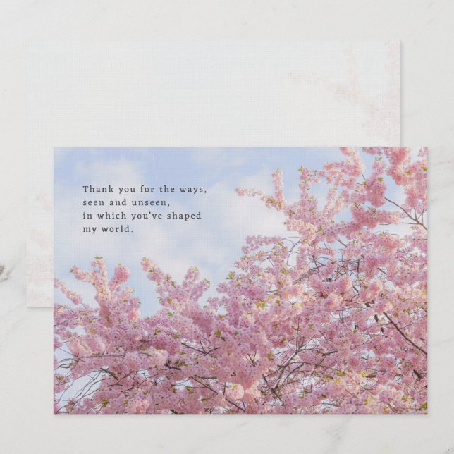 Tarjeta de agradecimiento para madres, maestros, c (Anverso / Reverso)