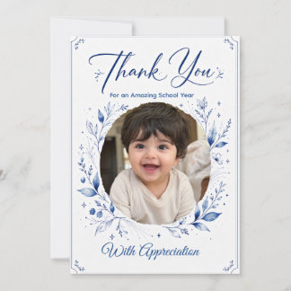 Tarjeta de agradecimiento para maestro con foto az