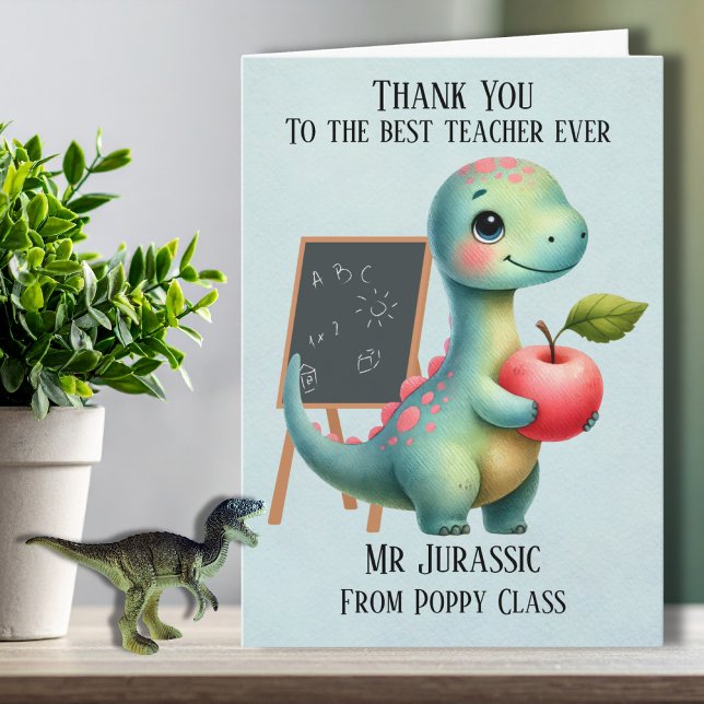 Tarjeta de agradecimiento para maestro de dinosaur (Subido por el creador)