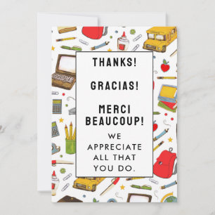 Tarjeta de agradecimiento para maestros