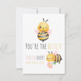 Tarjeta de agradecimiento para maestros de abeja d