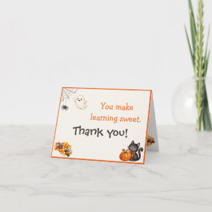 Tarjeta de agradecimiento para maestros de Hallowe