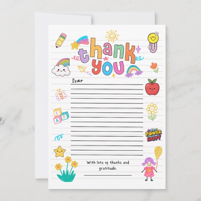 Tarjeta de agradecimiento para maestros - versión  (Anverso)