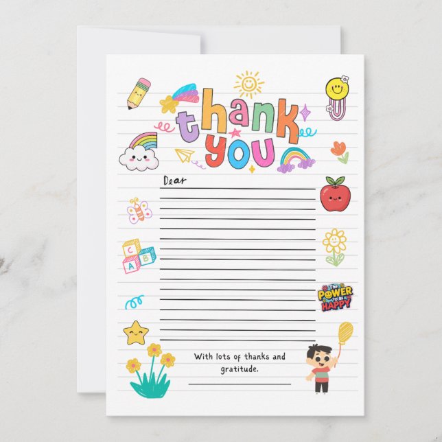 Tarjeta de agradecimiento para maestros - versión  (Anverso)