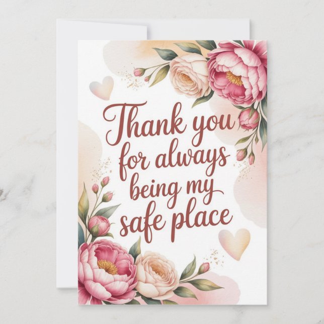 Tarjeta de agradecimiento para mamá (Anverso)