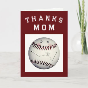 Tarjeta de agradecimiento para mamá de béisbol