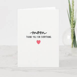 Tarjeta de agradecimiento para mamá elegante