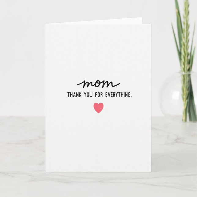 Tarjeta de agradecimiento para mamá elegante (Anverso)
