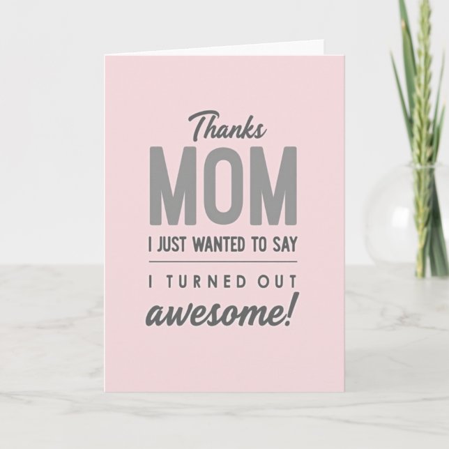 Tarjeta de agradecimiento para mamá increíble (Anverso)
