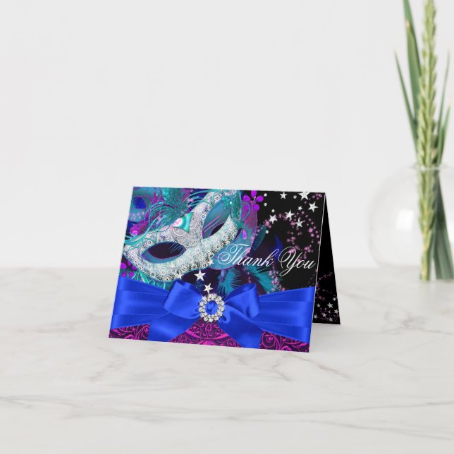 Tarjeta de agradecimiento para mascarada de espuma (Anverso)