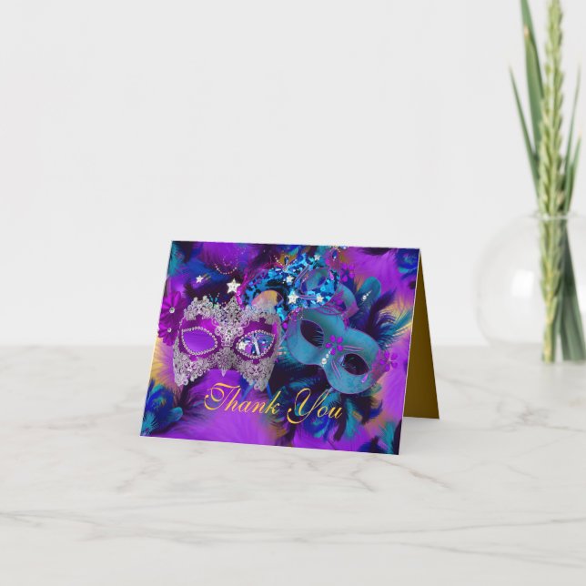 Tarjeta de agradecimiento para mascaradas Purple B (Anverso)