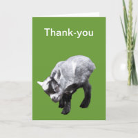 Tarjeta de agradecimiento para masticar cabras en 