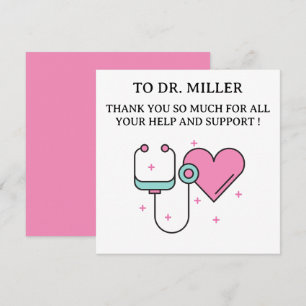 Tarjeta de agradecimiento para médico lindo