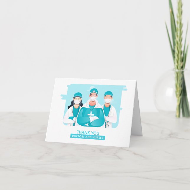 Tarjeta de agradecimiento para médicos enfermeras  (Anverso)