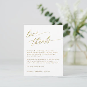 Tarjeta de agradecimiento para mesa de boda elegan