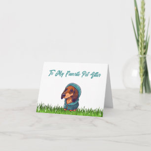 Tarjeta De Agradecimiento Para Mi Mascotero Favorito Dachshund