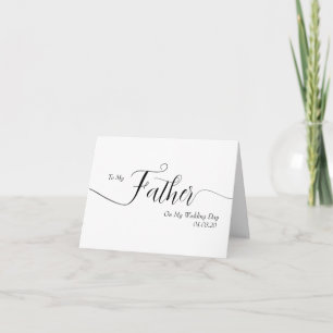 Tarjeta De Agradecimiento Para Mi Padre En El Día De Mi Boda Letra Elegante