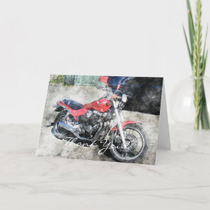 Tarjeta de agradecimiento para motociclistas rojos