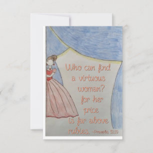 Tarjeta de agradecimiento para mujer virtuosa