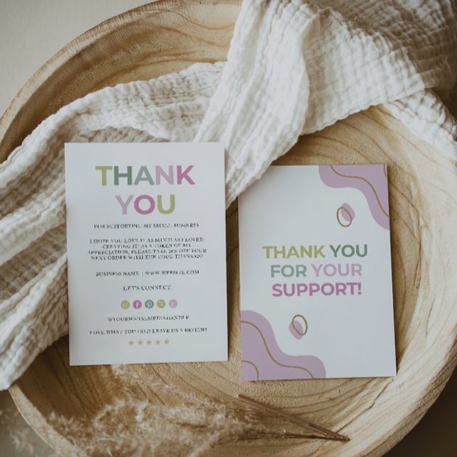 Tarjeta de agradecimiento para negocios Arcoíris, (Rainbow Business Thank You Card,)
