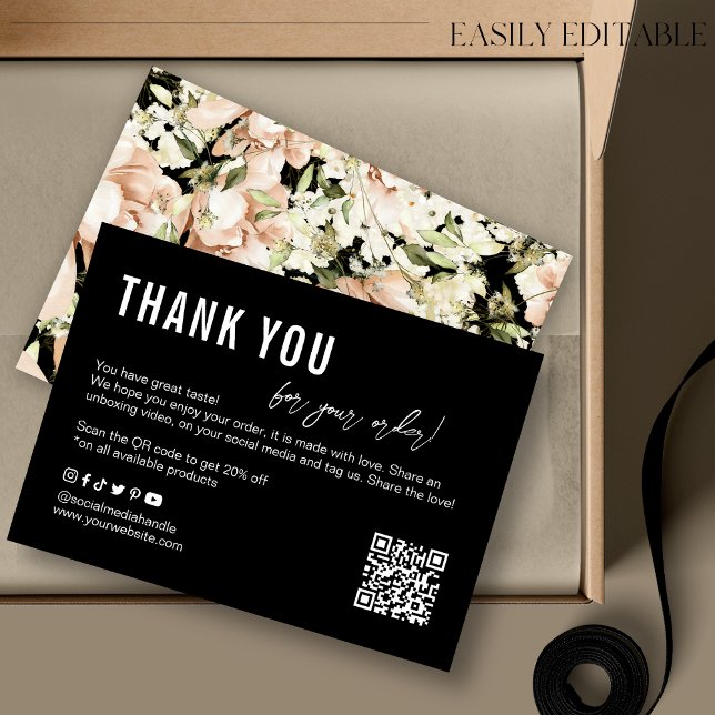 Tarjeta de agradecimiento para negocios florales (Subido por el creador)