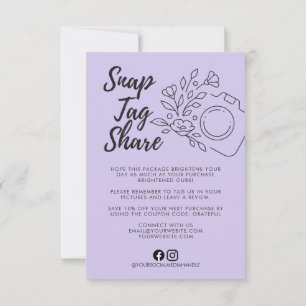 Tarjeta de agradecimiento para negocios Lavendar S