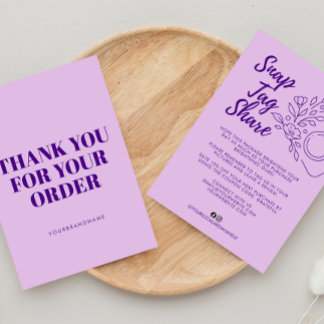 Tarjeta de agradecimiento para negocios Lavender S