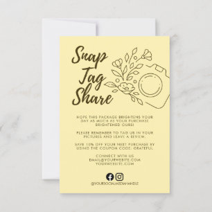 Tarjeta de agradecimiento para negocios Yellow Sna