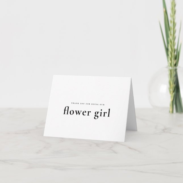 Tarjeta de agradecimiento para niña de flores (Anverso)