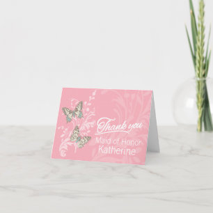 Tarjeta de agradecimiento para niña de las flores