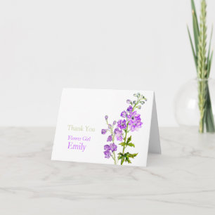 Tarjeta de agradecimiento para niña de las flores