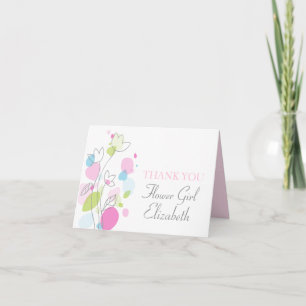 Tarjeta de agradecimiento para niña que lanza péta
