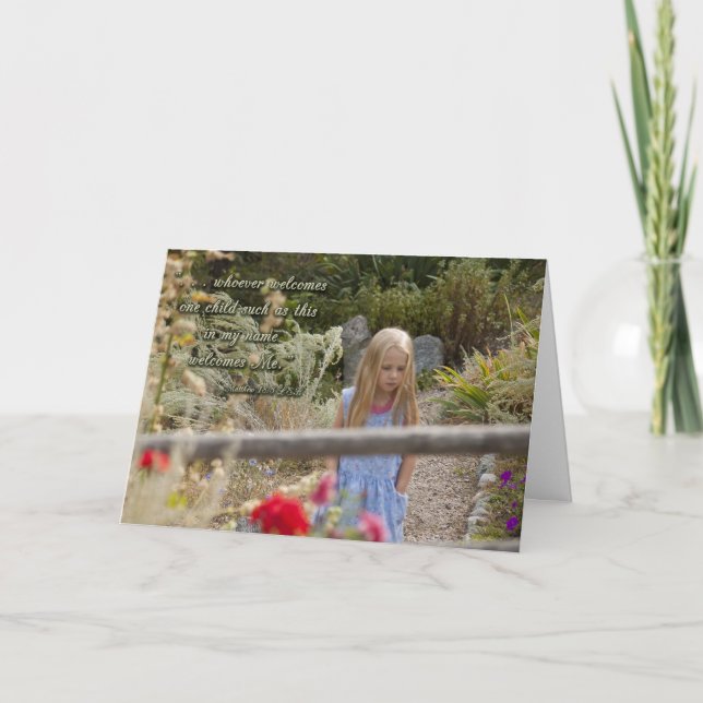 Tarjeta de agradecimiento para niño Bienvenida (Anverso)