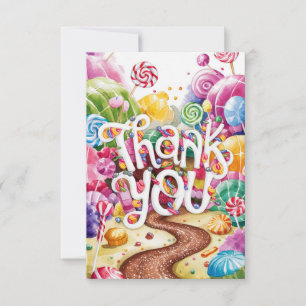 Tarjeta de agradecimiento para niños Candyland