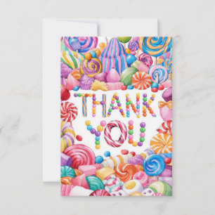 Tarjeta de agradecimiento para niños Candyland des