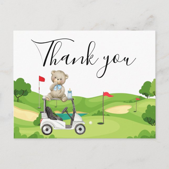 Tarjeta de agradecimiento para niños de golf bebé  (Anverso)